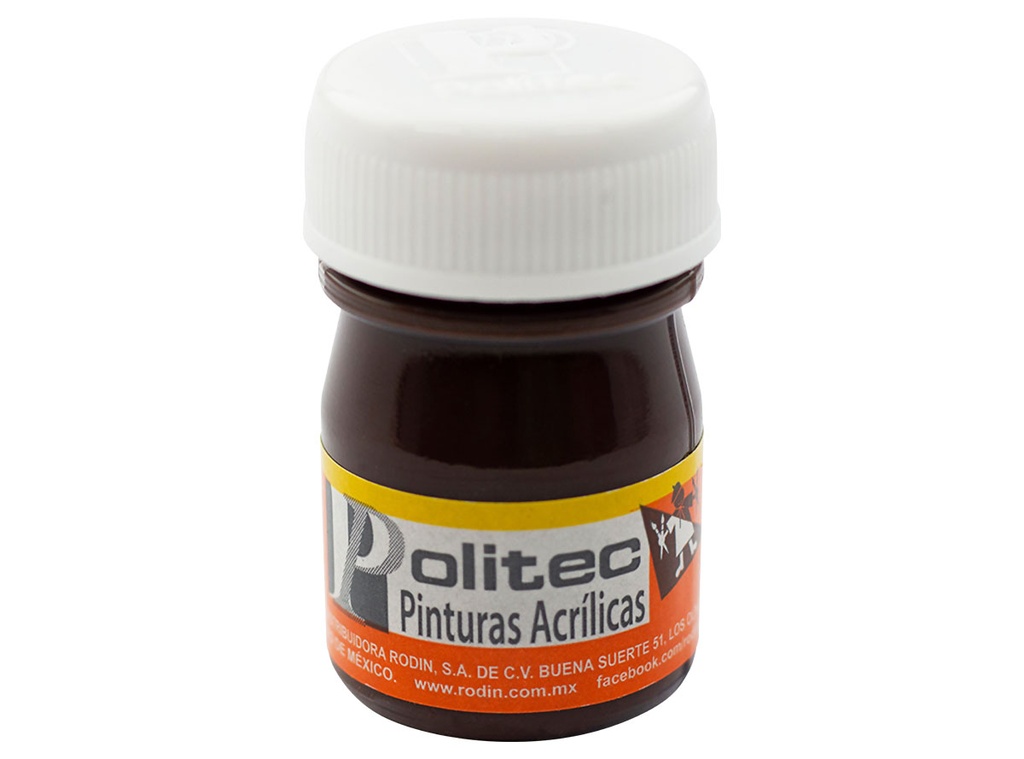 Caja Con 12 Pintura Acrílica Politec Sombra Café 20ml