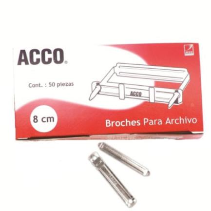 [P1580] Broche De Archivo Metalico 8 Cm Acco C/50 piezas (C.50)