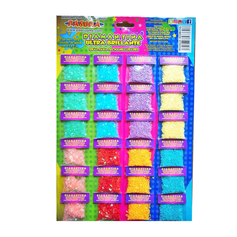 Paquete C/24 Diamantina De Figuras Pascua Sobre 2.5g DIFIG