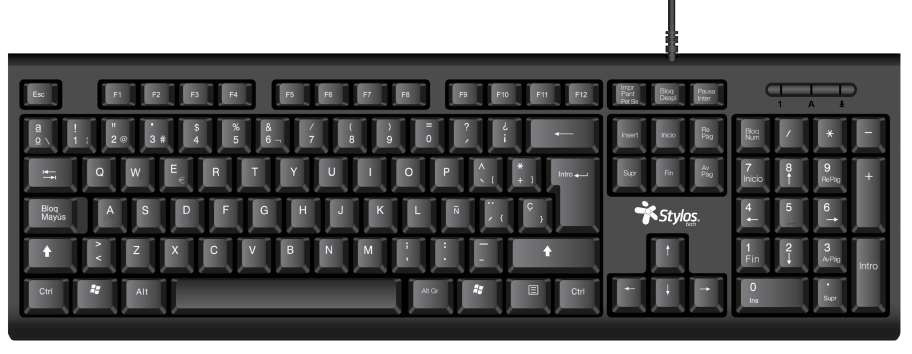 [STPKTM4B] Kit Mouse Y Teclado Alambrico Stylos STPKTM4B