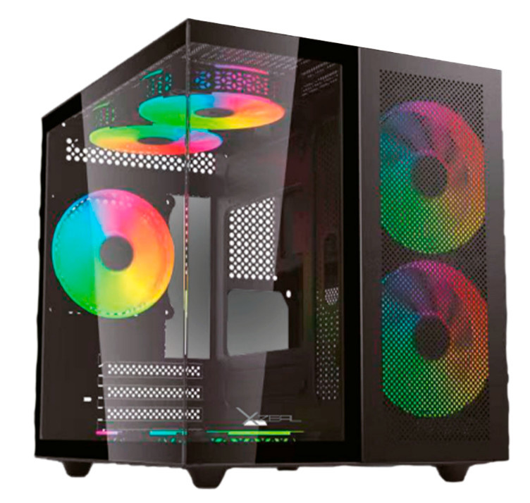 [XZGAMC1B] Gabinete Xzeal Panzer Cubo M-ATX/ITX Negro 3 Ventiladores ARGB