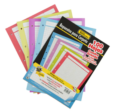 [RECARCOG] Paquete C/100 Hojas De Repuesto Printaform  P/Carpeta Cuadro 7mm (E.5)