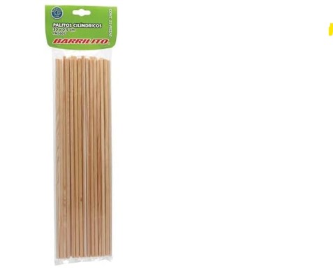 Paquete C/25 Palito Cilíndrico de Madera PM6008 (E.24)