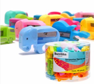 Paquete C/48 Sacapuntas Plastico Sencillo Mix Figuras SK8198