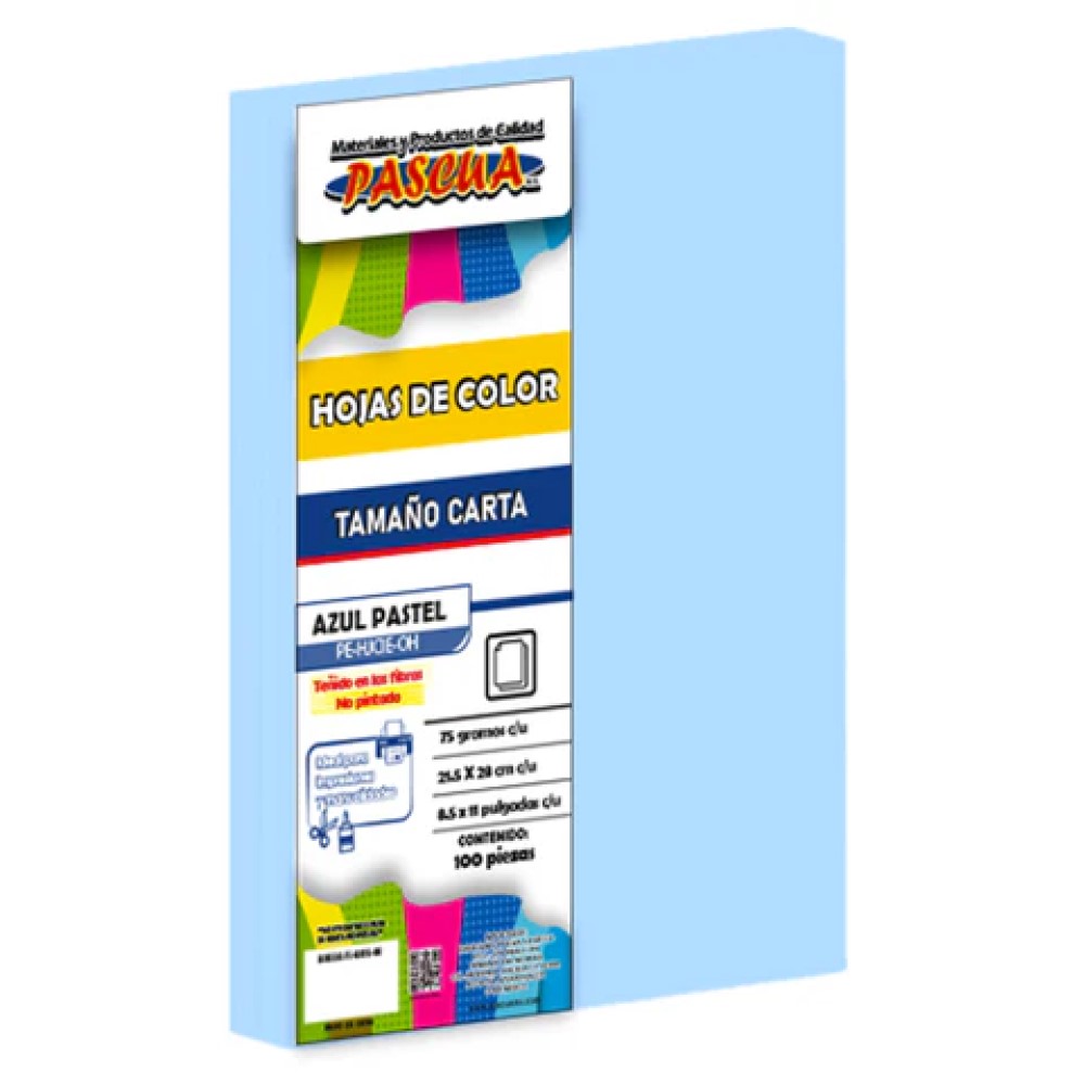 [PE-HJCIE-OH] Paquete C/100 Hoja De Color Carta Pascua Azul Pastel