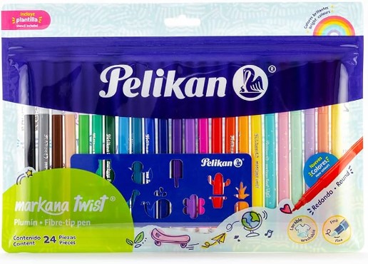 Paquete C/24 Plumines Colorella Star Colores Surtidos Pelikan (C.48)