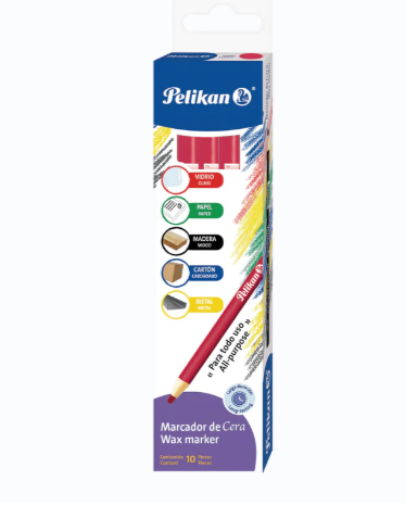 [50800103] Caja C/10 Marcador De Cera Pelikan Rojo (C.144)