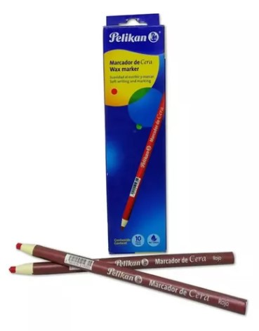 Caja C/10 Marcador De Cera Pelikan Rojo