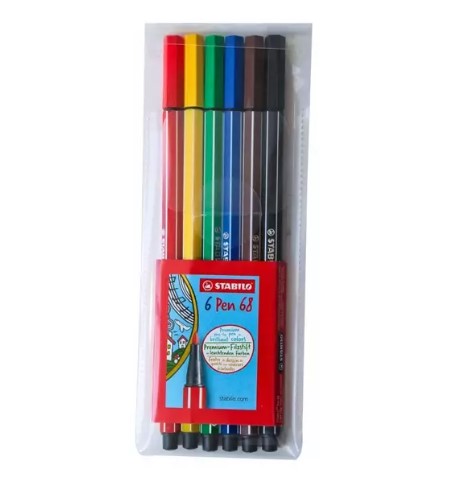 Estuche Stabilo C/6 Plumines Pen 68 Colores 6806/PL