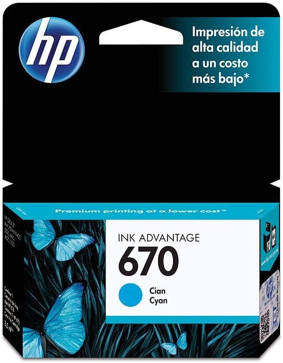 Cartucho Tinta Original Hp 670 Cyan