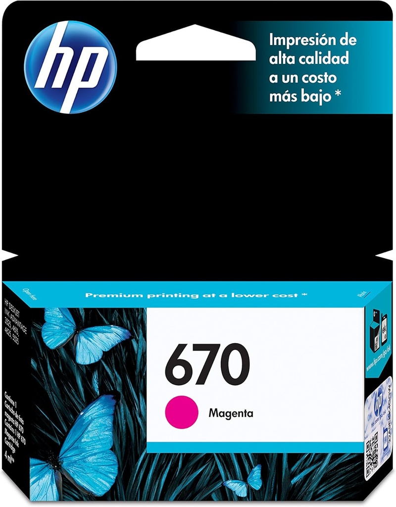 Cartucho Tinta Original Hp 670 Magenta