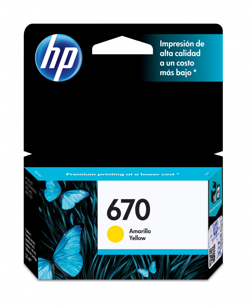 Cartucho Tinta Original Hp 670 Amarillo