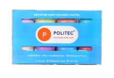 Set C/8 Pintura Acrilica Rodin Politec 30Ml Colores Pastel