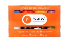 [7501139133179] Set C/8 Pintura Acrilica Rodin Politec 30Ml Colores Basicos (E.1)