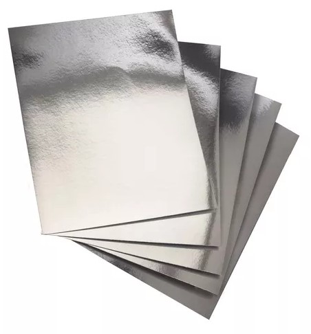 Paquete C/10 Cartulina Plata Metalica Lisa Brillante Pascua 230G 50X65