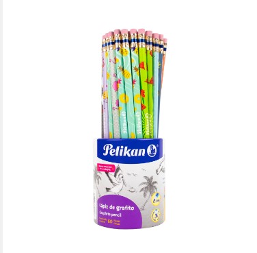 Bote C/60 Lapiz Grafito Pelikan Triangular C/Diseño