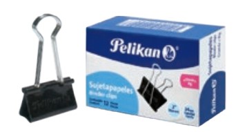 [01260000] Caja C/12 Pinza Sujeta papeles Pelikan Chico 19mm
