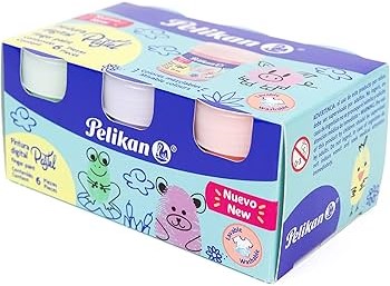 Caja C/6 Pintura Digital Pelikan 25ml Colores Pastel (C.24)