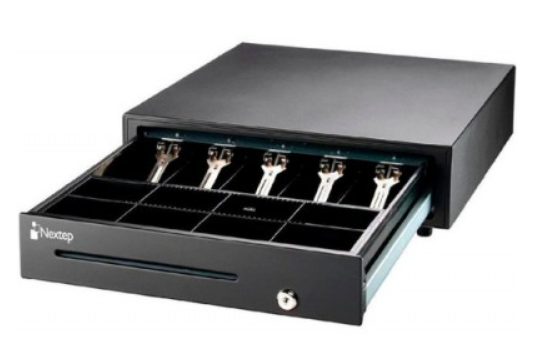 [NE-515] Cajón de Dinero Nextep NE-515 13 Compartimientos (8 Monedas + 5 Billetes) RJ-11 Plástico Negro