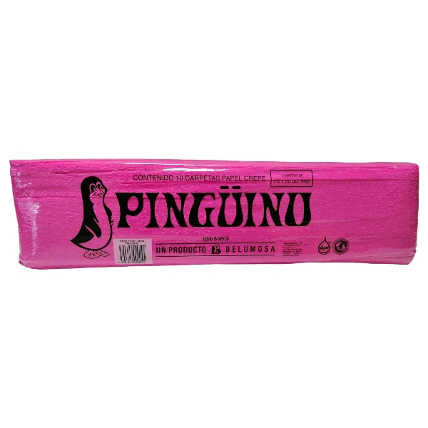 [PAQ10-CREPEROSAMEX] Paquete C/10 Papel Crepe Pinguino Rosa Mexicano