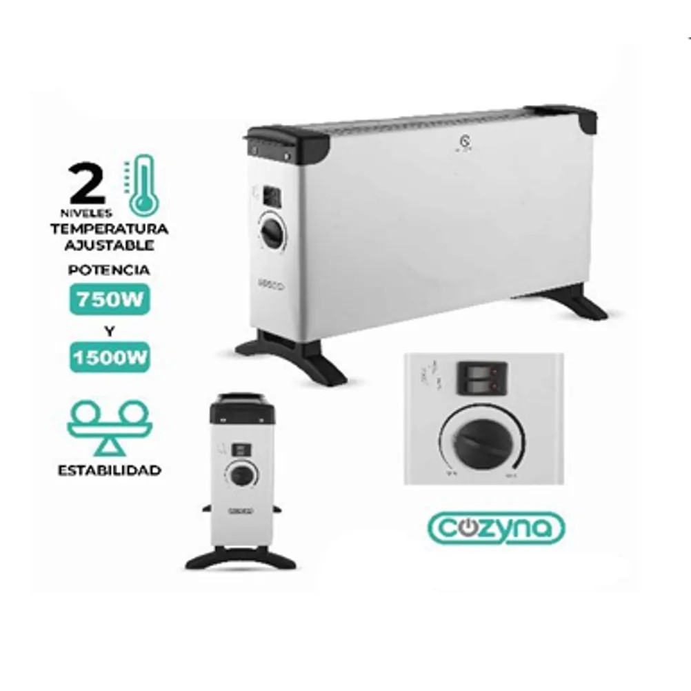 Calefactor Portátil CAF-10 2 Niveles De Temperatura/ Potencia 750W y 1500W Negro-Blanco Cozyna (C.1)