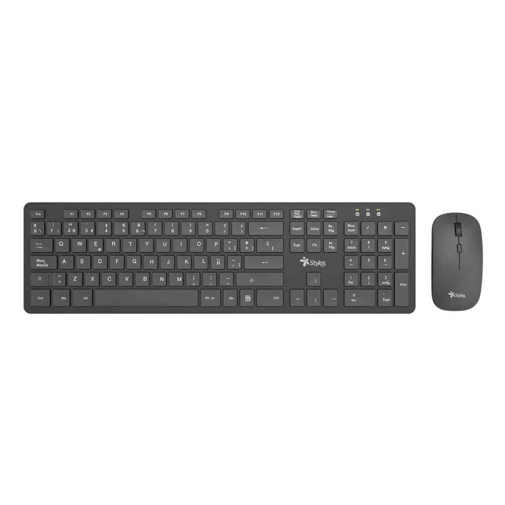Kit Teclado Y Mouse Inalámbrico Stylos STPKTM5B Negro