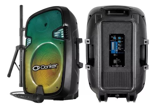Bocina 15 Pulgadas 25,000W Donker GEM-5720 Tripié Y Micrófono Alámbrico