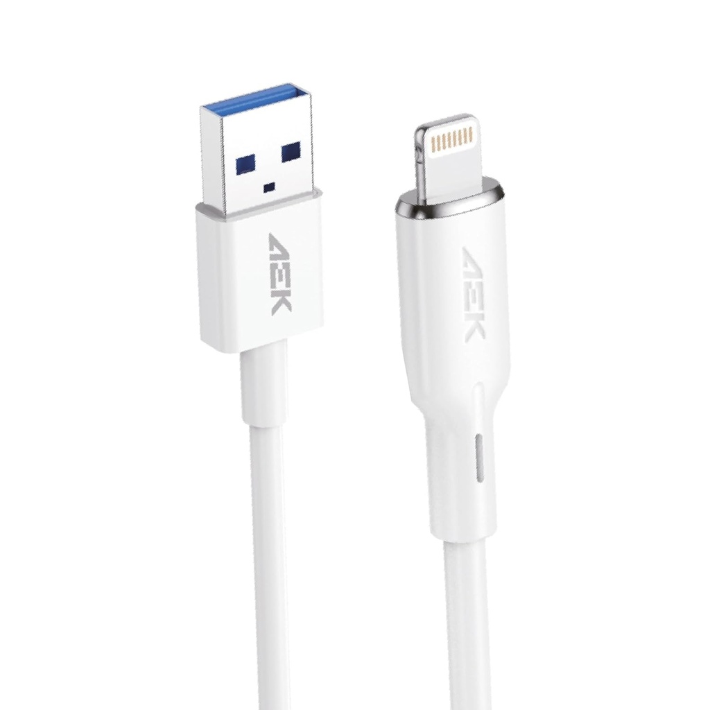 Cable USB-LIGHTING Aek Cyber C03LTB 2.1A Carga Rápida 1 Metro Blanco