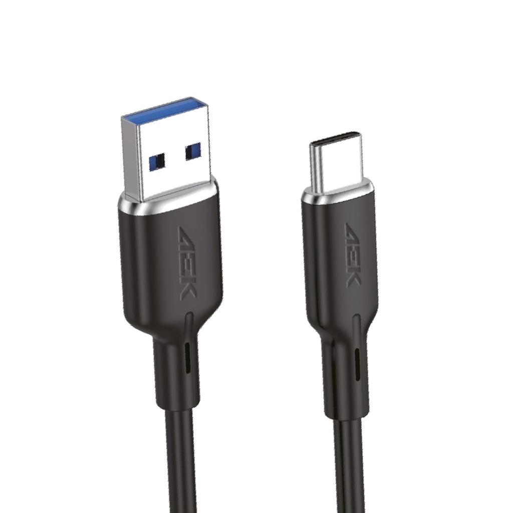 Cable USB-TYPE-C Aek Cyber C02TCN 2.1A Carga Rápida 1 Metro Negro