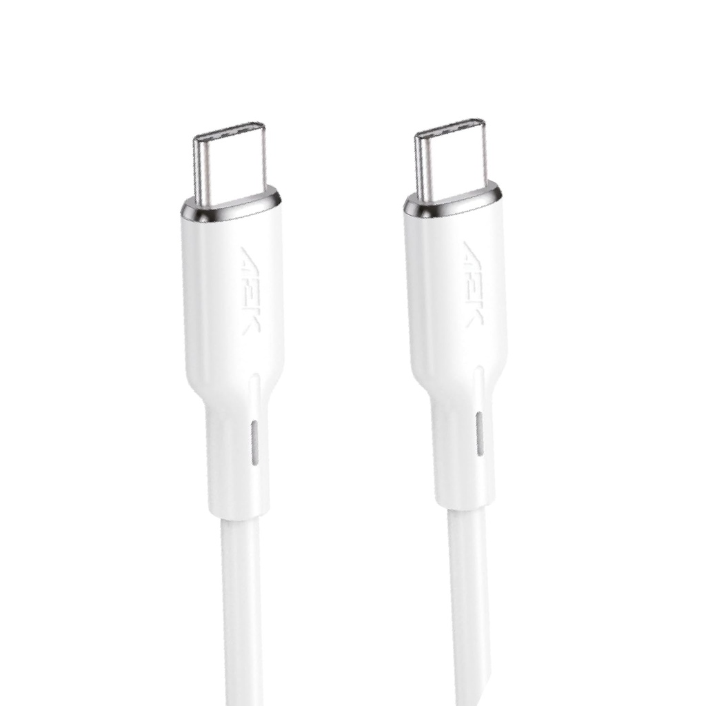 Cable USB-C-TYPE-C Aek Cyber C08C2B 3.0A Carga Rápida 1 Metro Blanco