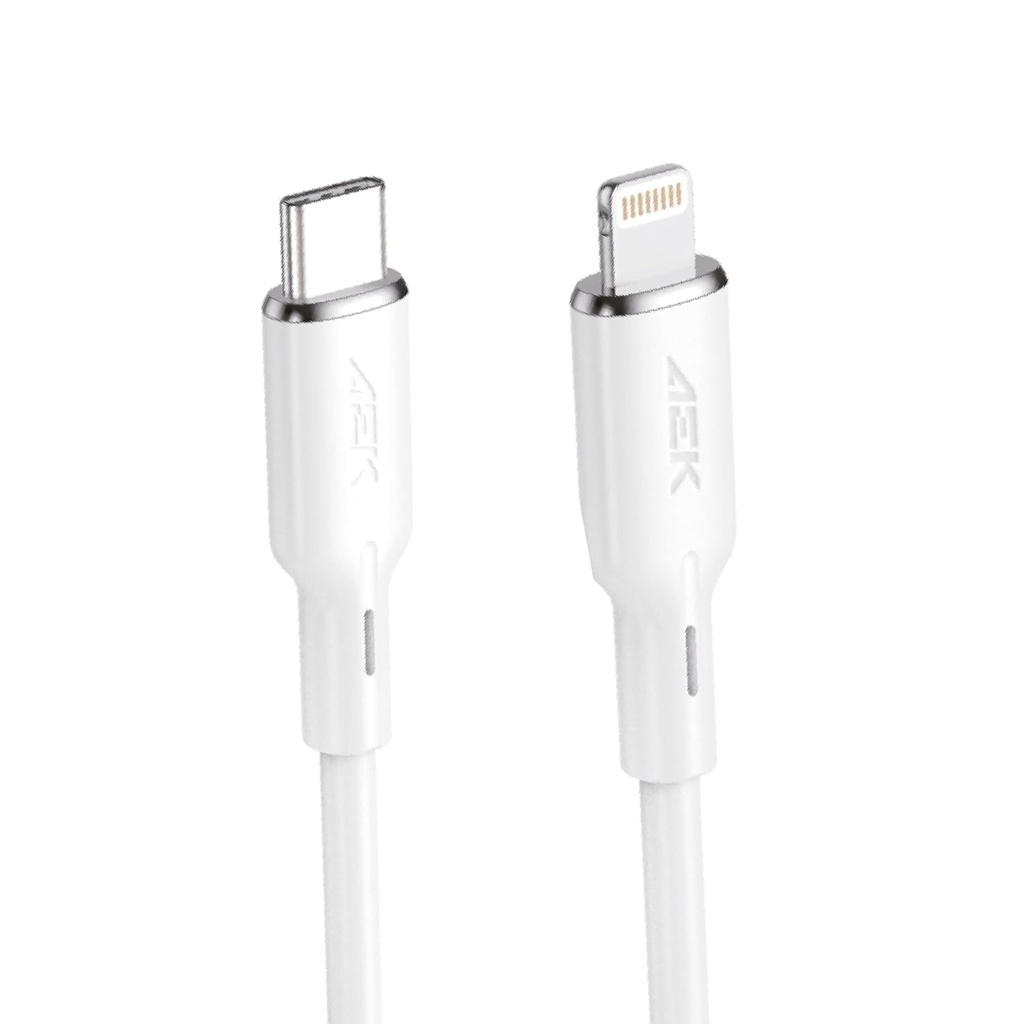 Cable TYPE-C-Lighting Aek Cyber C09LTB 3.0A Carga Rápida 1 Metro Blanco