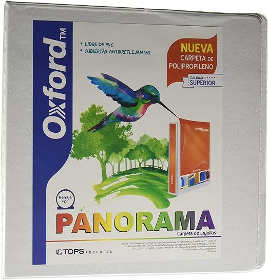 Paquete C/6 Carpeta Panorama Blanca 3" Aro Tipo O PP00304