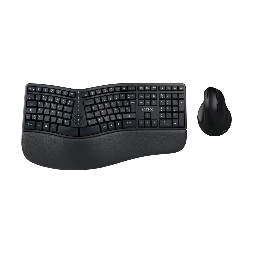 Kit Teclado Y Mouse Acteck AC-936248 Virtuos Fitt MK770 Inalámbrico Ergonómico Negro
