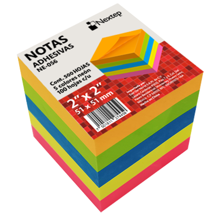 [NE-056] Notas Adhesivas Nextep Neón 500H 2x2 Mini (C.144)