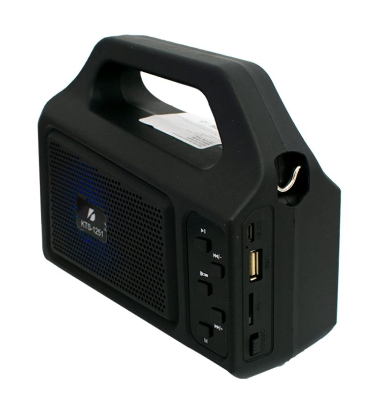 Bocina 3 Pulgadas KTS-1251 Bluetooth/ Radio FM/ Linterna/ Carga Solar