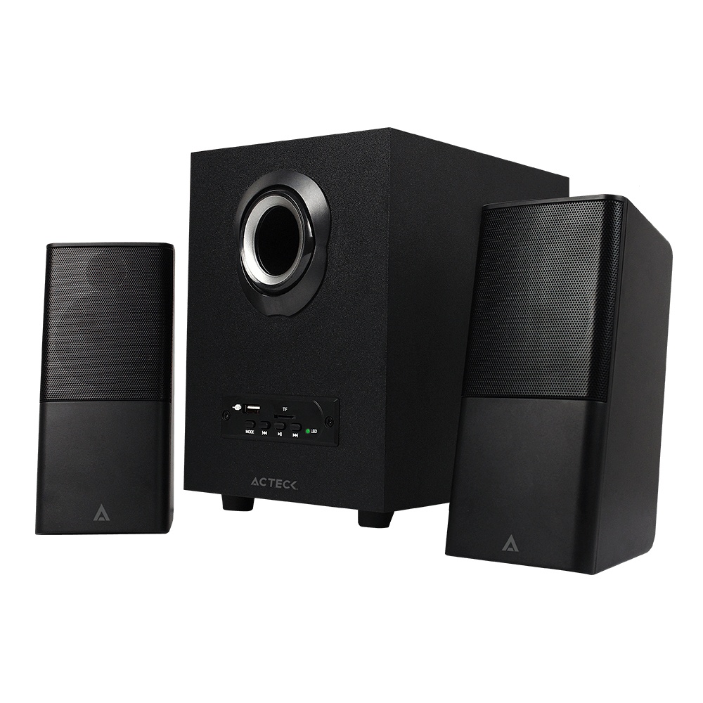 ACTECK BOCINA CON SUBWOOFER AC-922067, BLUETOOTH, ALÁMBRICO, 2.1 CANALES, 11W RMS, USB, NEGRO