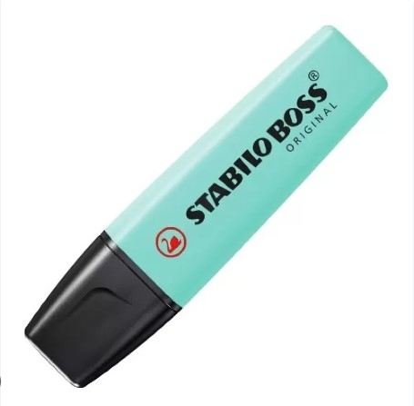 Paquete C/10 Marcatextos Stabilo Boss Pastel Turquesa 70/113