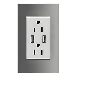 Toma Corriente De 2 Entradas USB Megaluz 2C2UB (C.100)