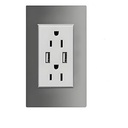 Toma Corriente De 2 Entradas USB Megaluz 2C2UB (C.100)