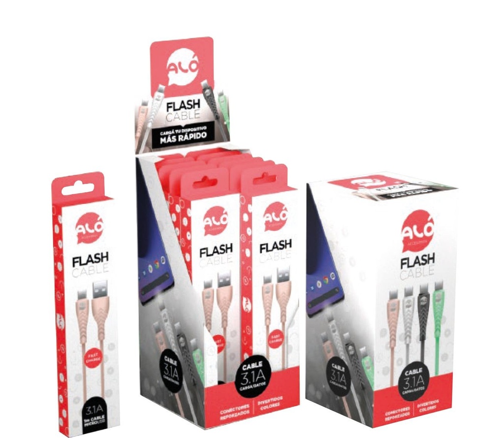 Cable Alo Flash USB-A Lightning Negro 8700-0206