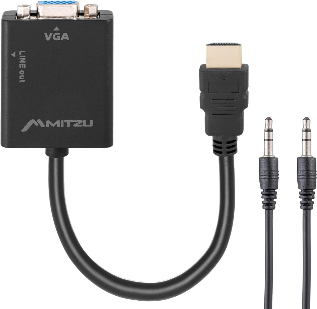 Convertidor de Hdmi a Vga Mitzu MHD-1020 Salida De Audio - 2 Pantallas