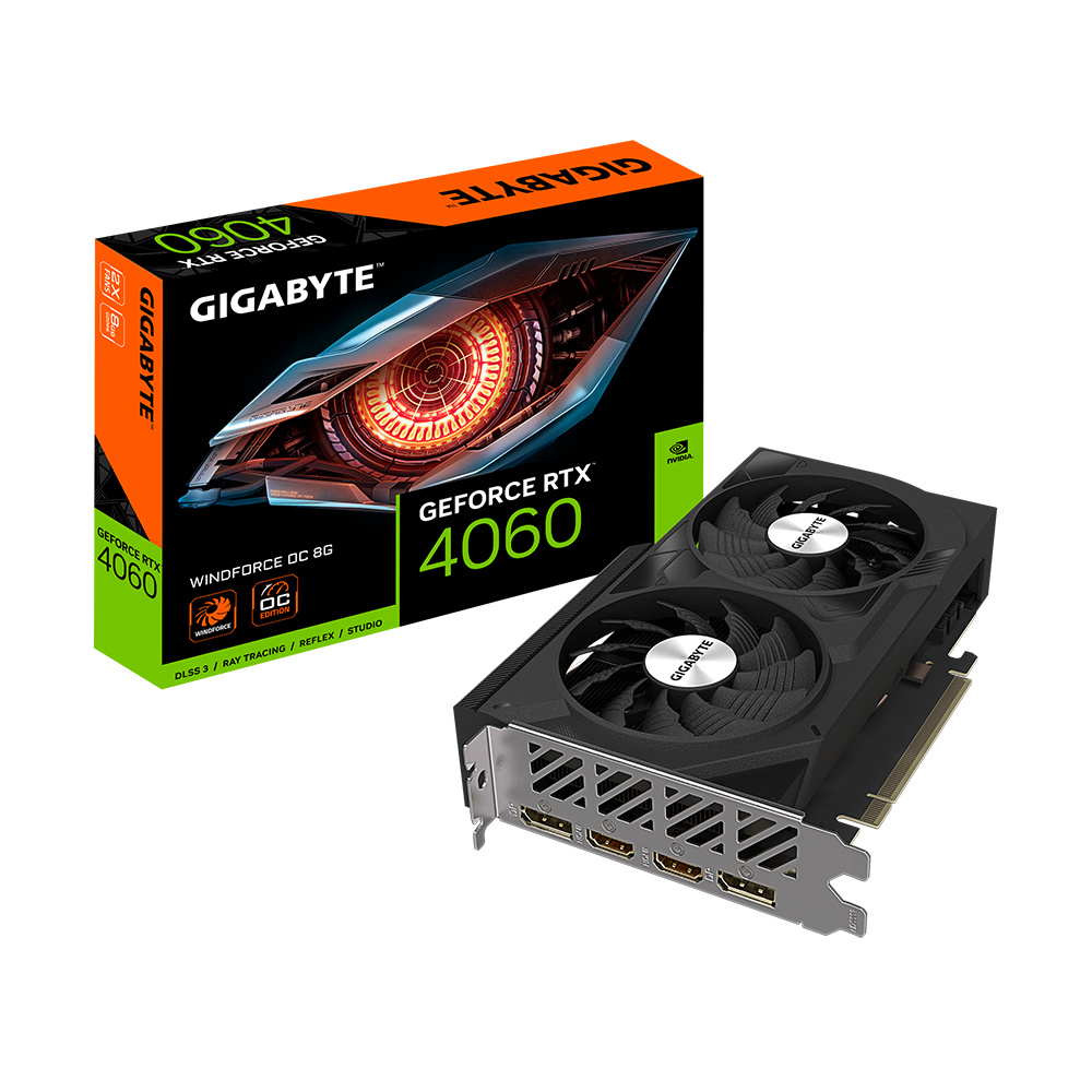 Tarjeta de Video Gigabyte GV-N4060WF2OC-8GD NVIDIA GeForce RTX 4060 8GB