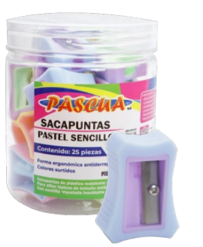 Paquete C/25 Sacapuntas Plastico Pastel Pascua (E.10) (C.40)