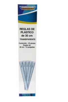 Caja C/25 Regla Pascua Plastico Transparente 30cm (E.12) (C.48)