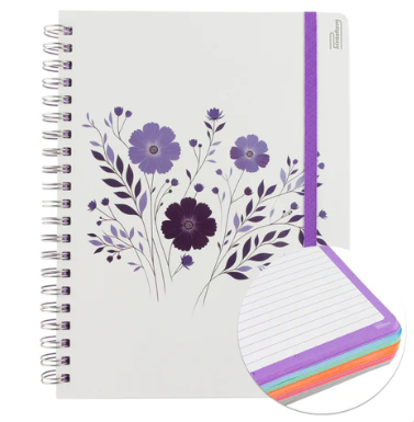 Cuaderno Profesional Espiral Floral Raya Pasta Dura 200H Printaform (C.6)