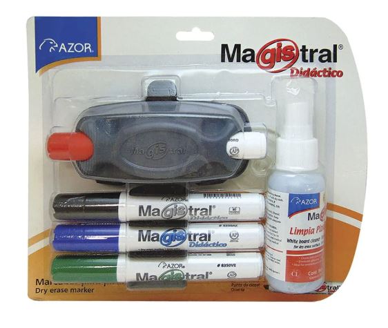 [8350K] Blister C/4 Marcador Pintarron Magistral C/Borrador y Limpiador 8350k