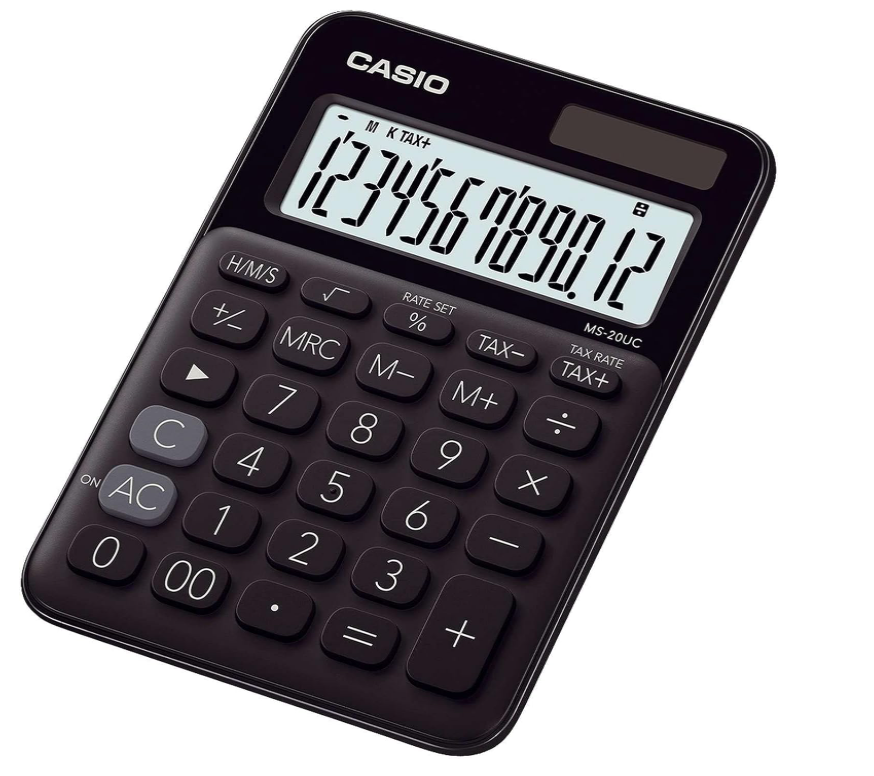 Calculadora Escritorio Casio MS-20UC Negro 12 Dígitos (E.10)