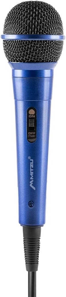 Micrófono Karaoke Mitzu  12-1005AZ Unidireccional Azul Cable 3M