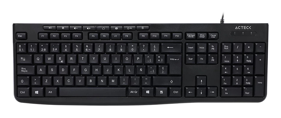 Teclado Acteck Inspire Prime TA222 QWERTY Español Negro