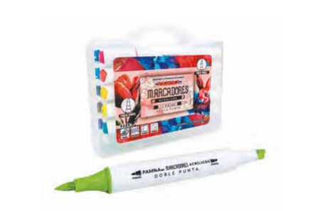 [PA-MAACD530] Paquete C/12 Marcador Acrilico Pascua Doble Punta Cincel Y Pincel (E.96)